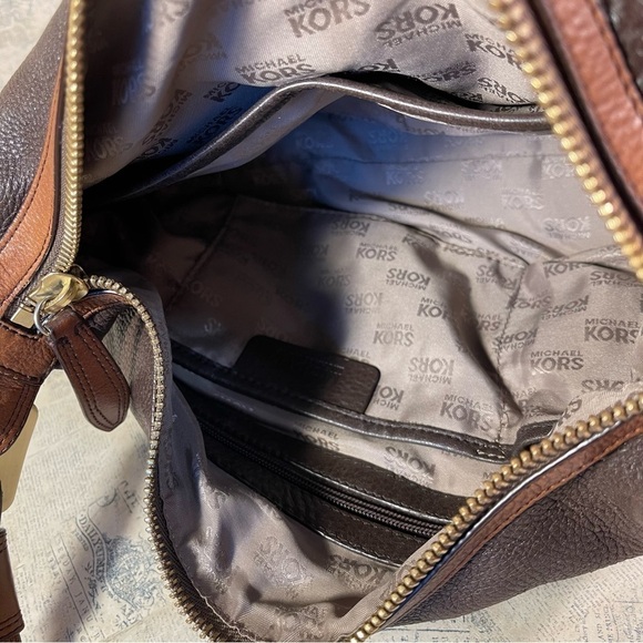 Michael Kors Rare Baguette vintage bag 2 tones of brown leather - Picture 7 of 13